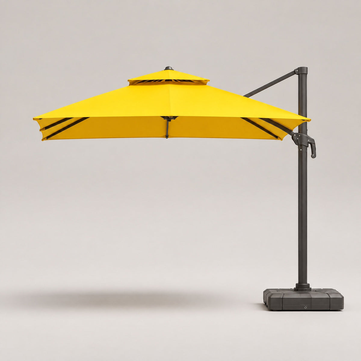 Double-Top Cantilever Umbrella, Crank Lift - front view