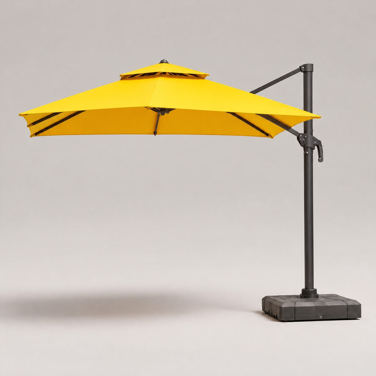 Double-Top Cantilever Umbrella, Crank Lift - side view