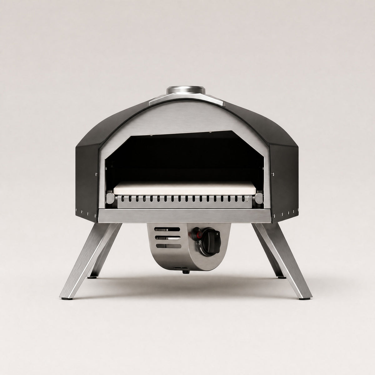 Foldable Gas Pizza Oven, Black - front view