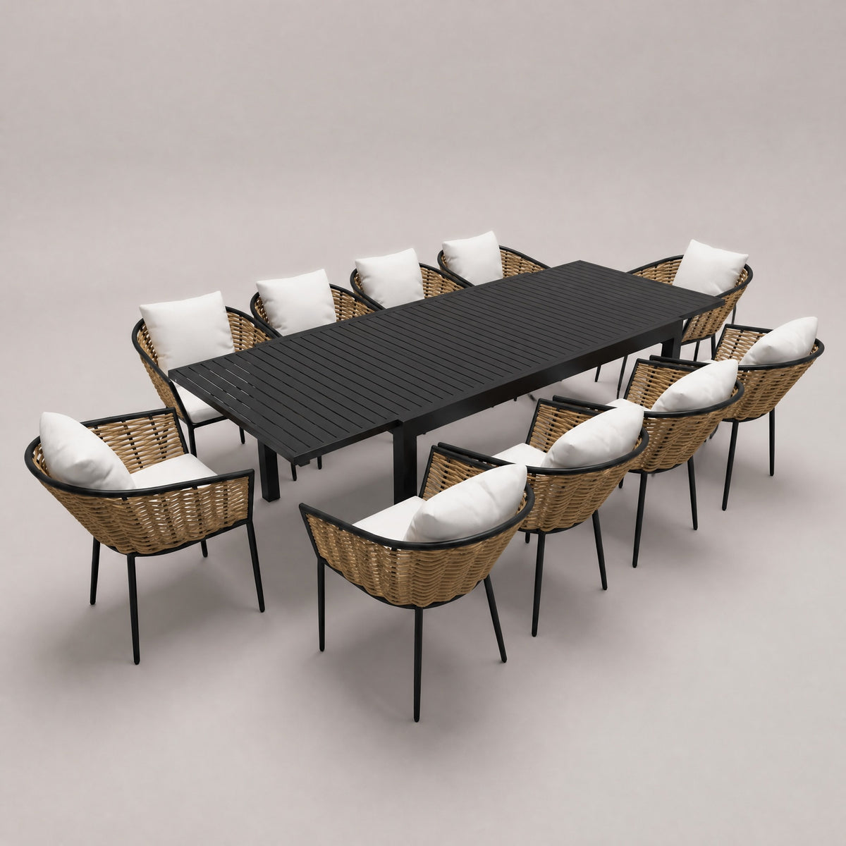 Hotel-Style Aluminium Dining Set - side view