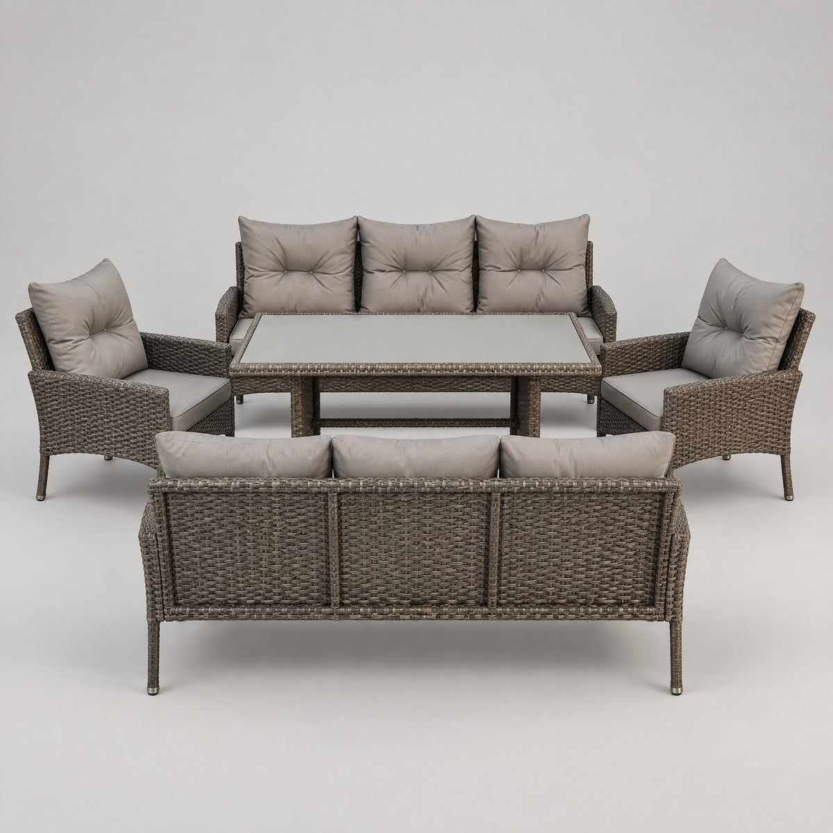 8-Piece Rattan Outdoor Lounge Set - front view