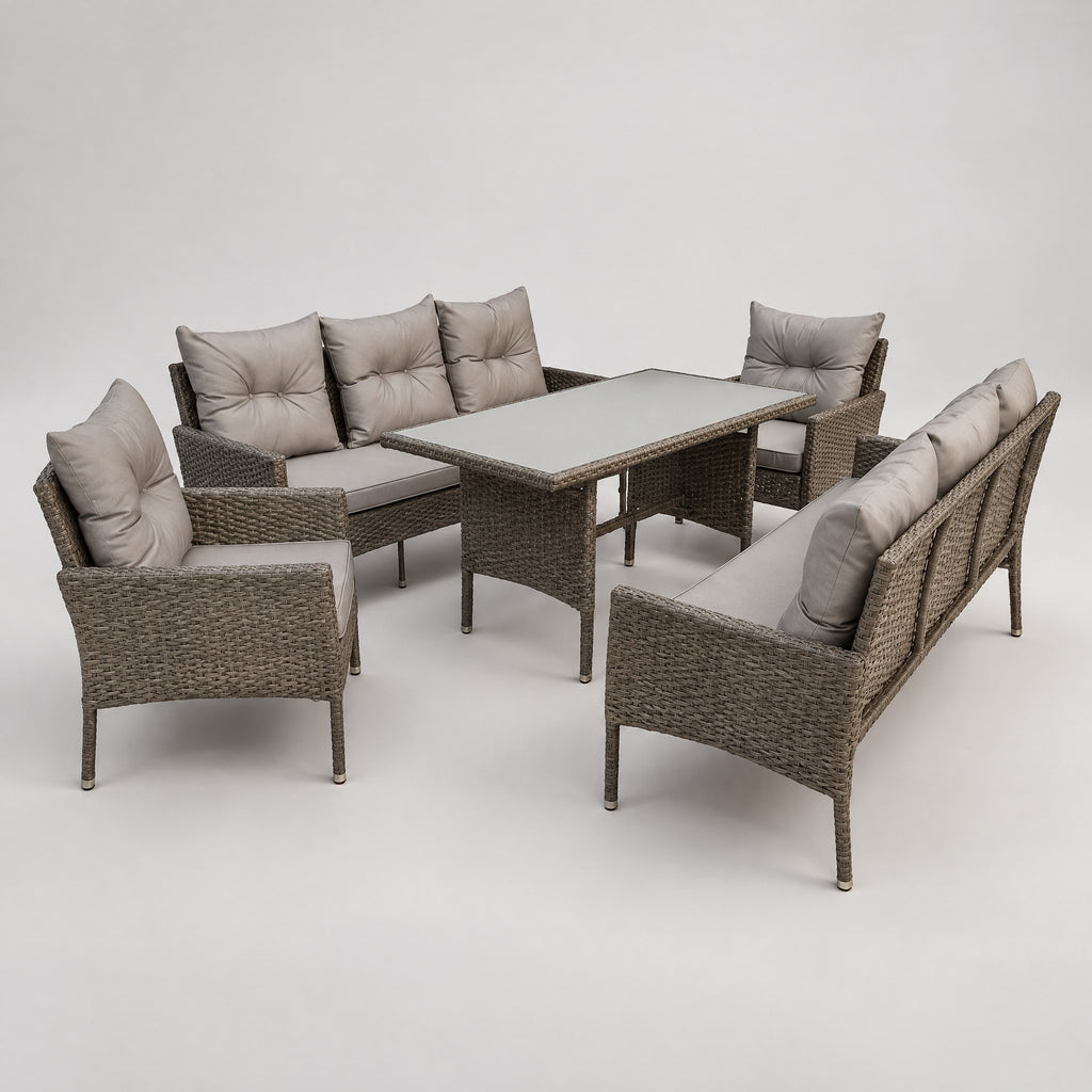 8-Piece Rattan Outdoor Lounge Set - side view
