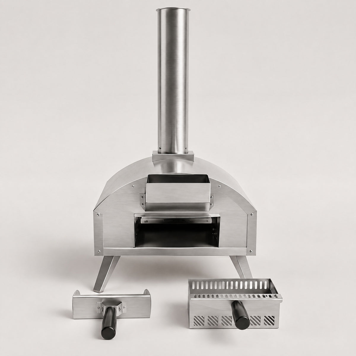 Stainless Single-Burner Pizza Oven - front view
